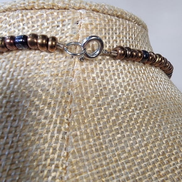 Beaded Necklace with Metal Pendant - Picture 8 of 17